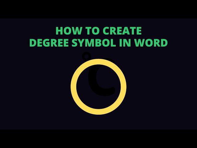 How to Create Degree Symbol in Word