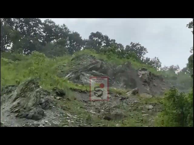 Boulders are falling down from 20th mile slide along Rangpo-Singtam Highway.