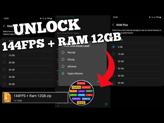 Unlock 120fps Android + Ram 16GB No-Root 100% Working | Max FPS Fix Lag - No Root