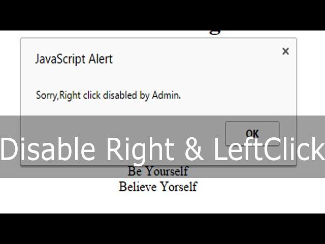 Disable Right Click & Left Click in Webpage[HTML]