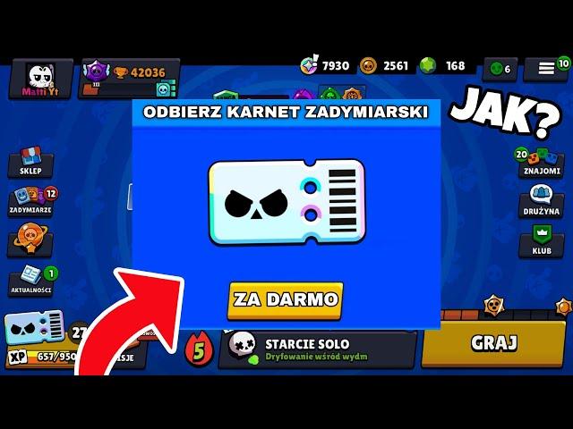 JAK ODEBRAĆ KARNET ZADYMKARSKI PLUS ZA DARMO W BRAWL STARS?! 