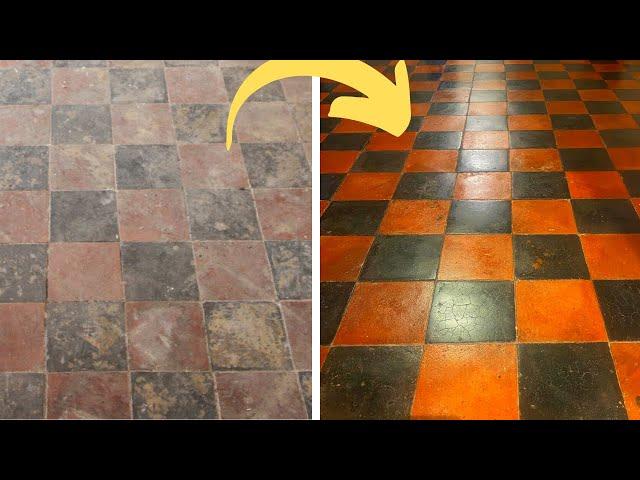 Amazing 100 Year Old Quarry Tile Restoration | How To Clean Quarry Tiles