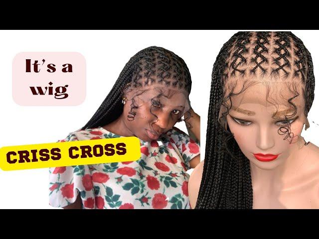 HOW TO; Criss cross Hairstyle/ BRAIDED WIG #crisscross #viral #braidedwigs