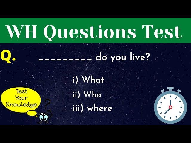 Wh question quiz with answer