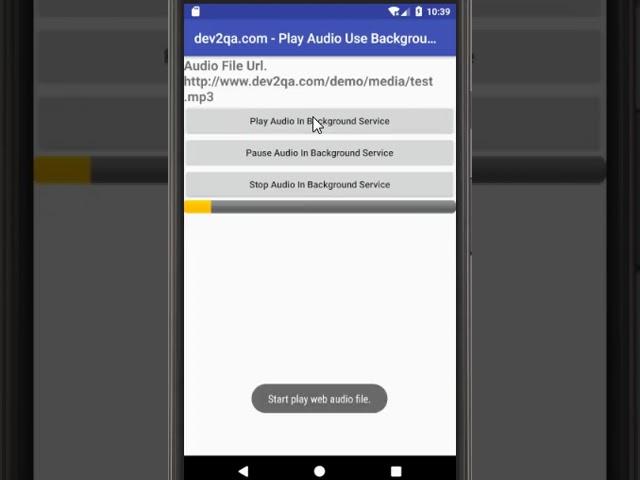 android play web audio file in background service object