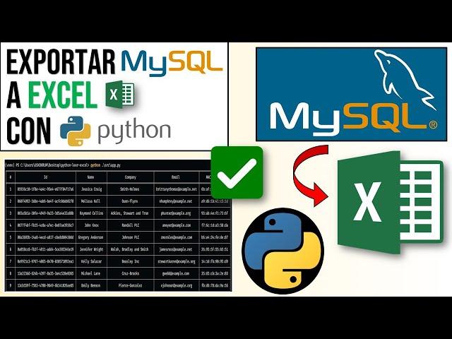 Exportar Datos de MySQL a Excel con Python | Crear Excel (.xlsx) desde una tabla de MySQL con Python