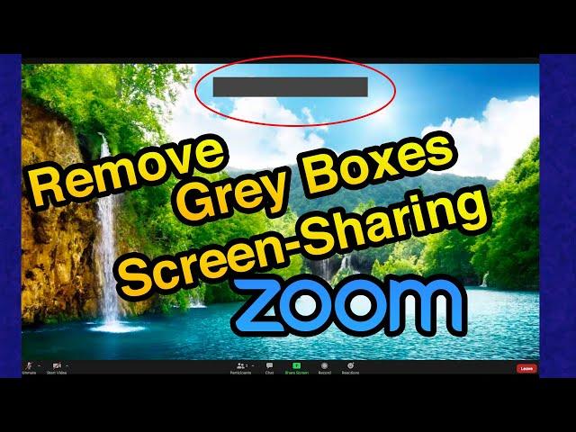 How to Remove Zoom Grey Box when Screen-sharing in ZOOM due to Notifications, Alerts and Overlaps