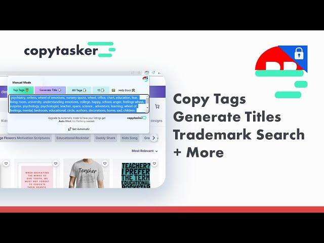 Copy Redbubble Tags and Generate Titles Free Tool