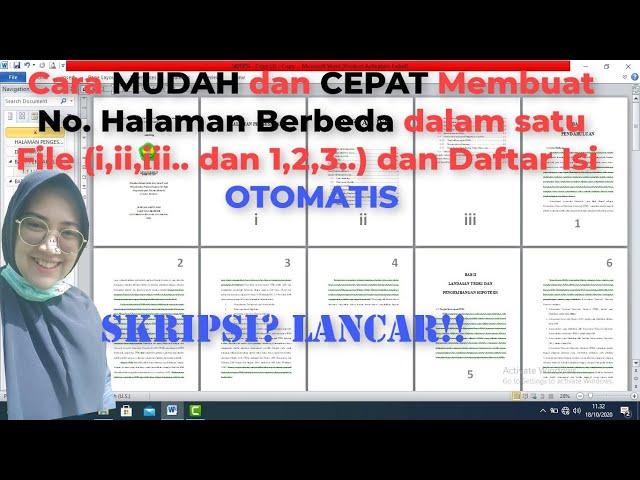 Cara Membuat Nomor Halaman Skripsi Berbeda dalam 1 Dokumen word dan Daftar Isi Otomatis