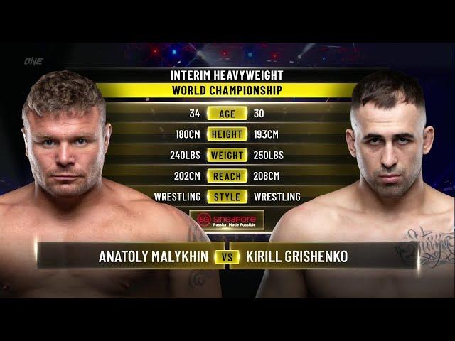 Anatoly Malykhin vs. Kirill Grishenko | ONE Championship Full Fight