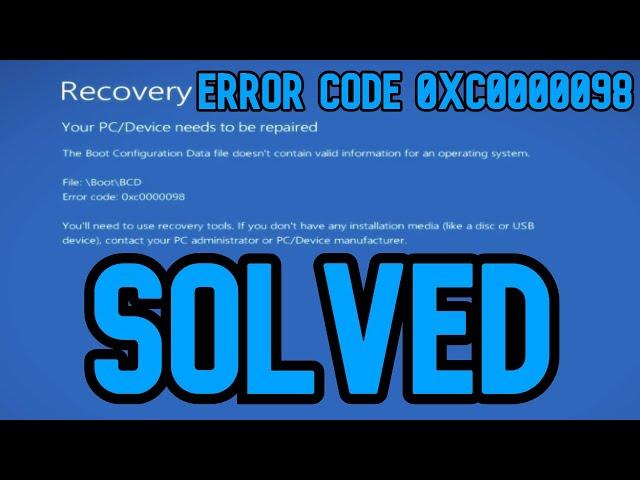 How to fix BCD error code 0xc0000098 Windows 11 (SOLVED) FIXED