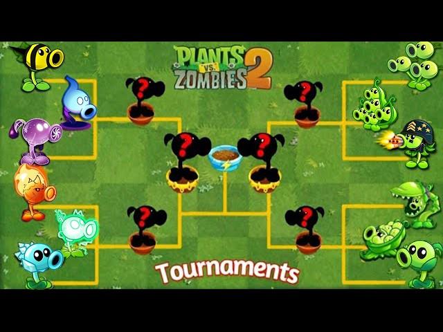 Tournament 24 PEA Plants Vs All Zombies - Who Will Win? - Pvz 2 Plant vs Plant