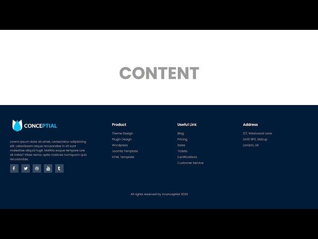 CSS Footer Design | Responsive footer design HTML CSS