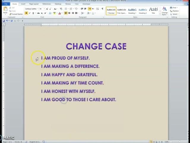 Change case in Microsoft word 2010 || Uppercase, lowercase and sentence case