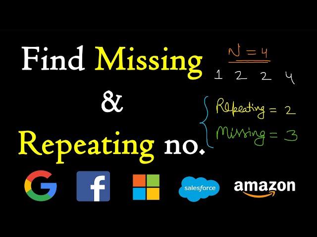 Find missing and repeating number