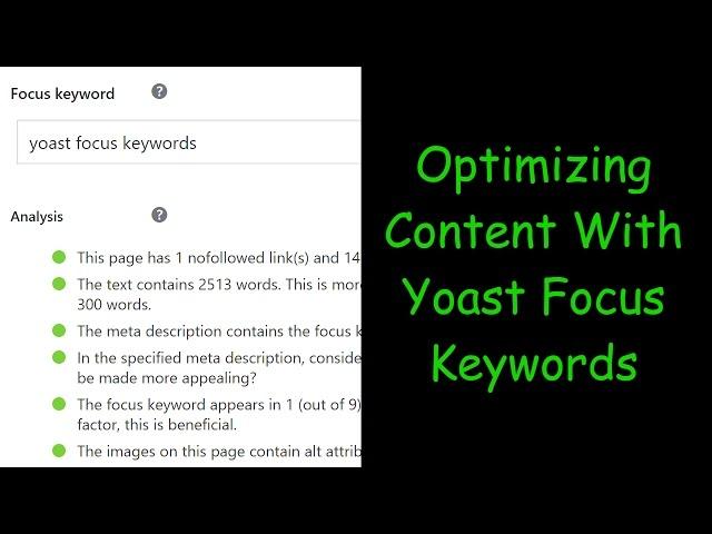 How To Choose Focus Keywords In Yoast's SEO Plugin