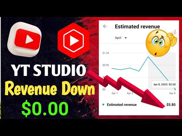 YT STUDIO Revenue Down | Youtube estimated Revenue Graph down | Yt studio 8th April earning $0.00