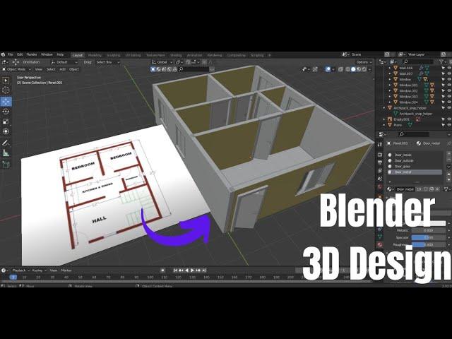 Mastering Architectural Design in Blender: From Floor Plan to stunning 3D Interior