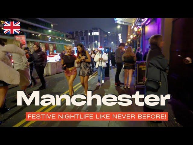 Manchester Nightlife 4K - Festive Party Vibes & English Girls After Dark | Must See Moments!