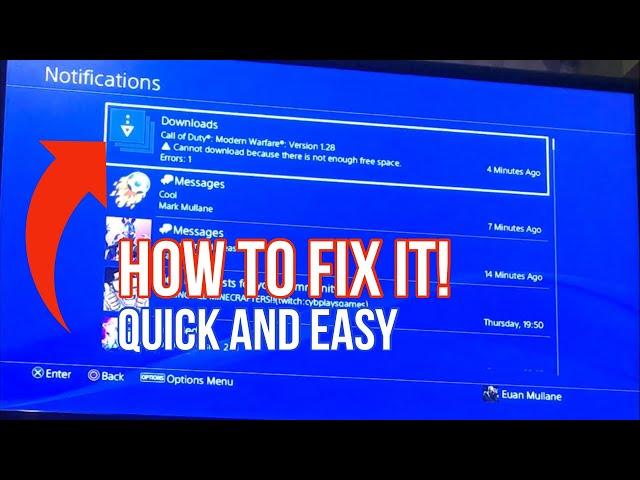 Quick and Easy Fix! COD MODERN WARFARE - Not enough Storage Space Error on New Update