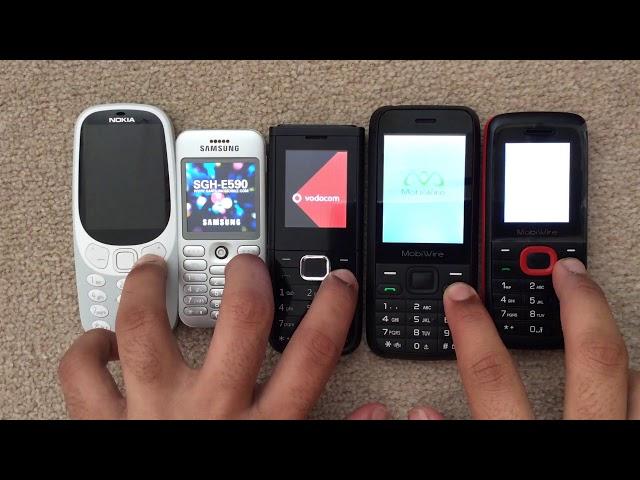 Nokia 3310 (2017) vs Samsung E590 vs ZTE S751 vs Pictor vs Ayasha - Startup and Shutdown Speed Test