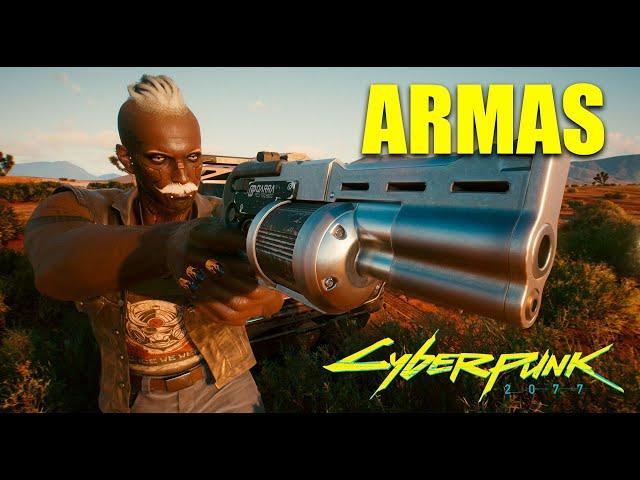 CYBERPUNK 2077 - ARMAS   GUIA COMPLETO DE PISTOLAS, RIFLES, IMPLANTES E LAMINAS!