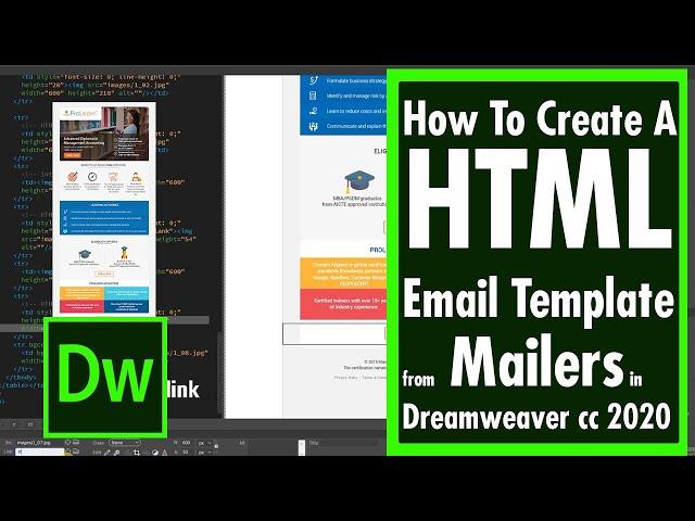 How To Create A HTML Email Template from Mailers in Dreamweaver cc 2020