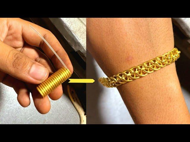 How to make a 24k hollow chain bracelet at home | How it's made | How to make jewelry