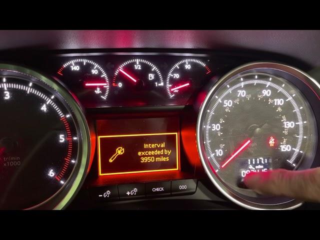 Peugeot 508 Service Reset Spanner Warning Light and Message Reset