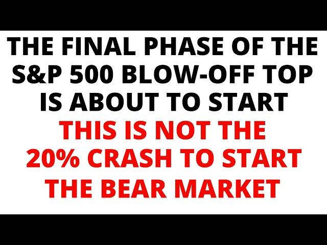 The Selloff is Corrective - This is Not the S&P 500  Stock Market CRASH to Start the Bear Market