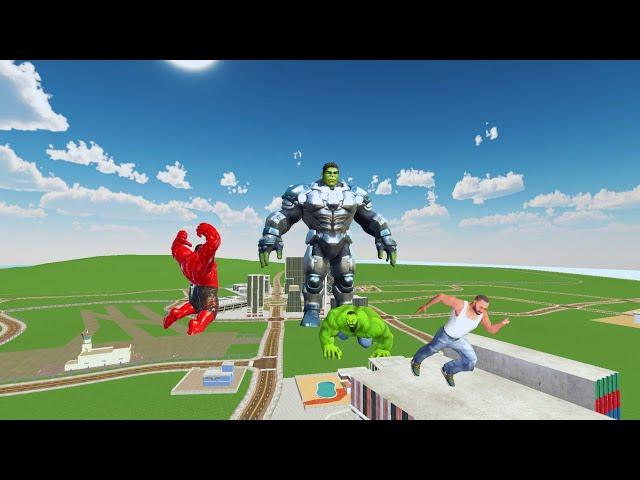 Franklin Join Team Hulk to Fight Hulk Buster in Indian Bike Driving 3D