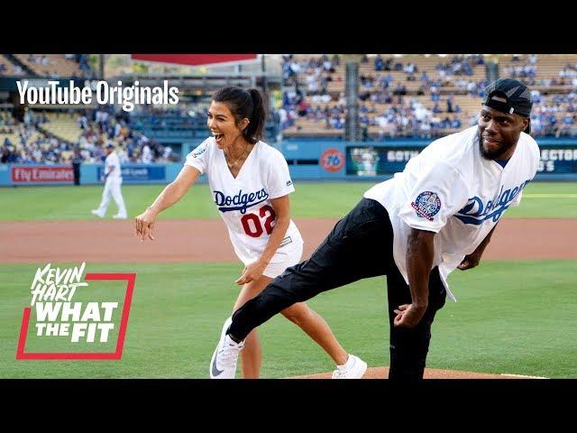 The Dodgers Train Kourtney Kardashian and Kevin Hart