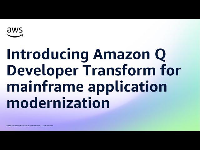 Introducing Amazon Q Developer Transform for mainframe application modernization