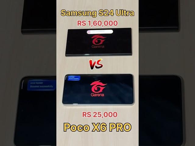 Samsung S24 ultra vs Poco X6 Pro Gaming test || free fire gameplay in poco x6 pro #shorts #viral #ff