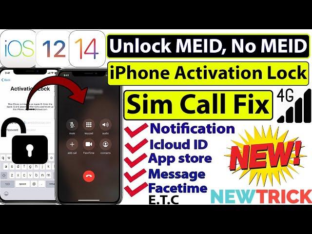 How to Bypass MEID, No MEID iPhone Activation Lock Sim Call Fix Everything Fix | IOS 12, IOS 14