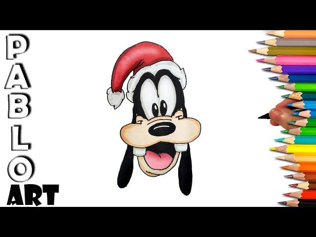 How to color  Goofy from Disney Mickey for christmas | Learn to Draw step by step