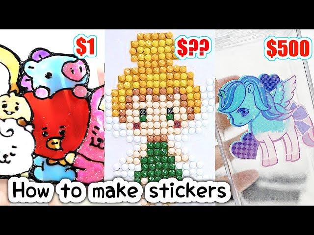 TIK TOK art: How I make STICKERS ~  diamond art painting, print and cut CRICUT MAKER tutorial,