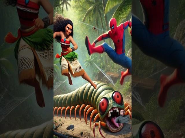 Spider-Man and Moana: Against Reptilian Monsters #SpiderMan #Moana #reptilianmonsters #shorts