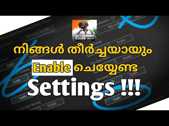 Best settings in BGMI | Must change settings | Malayalam | Beginners guide| Bgmi settings guide