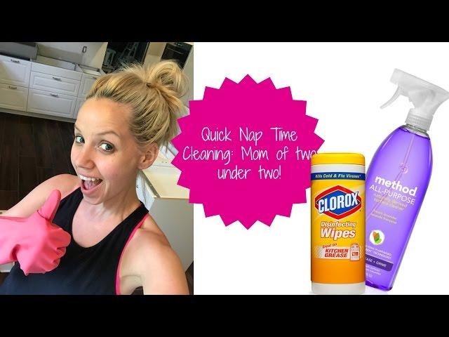 CLEAN WITH ME // quick nap time cleaning mom of 2 under 2