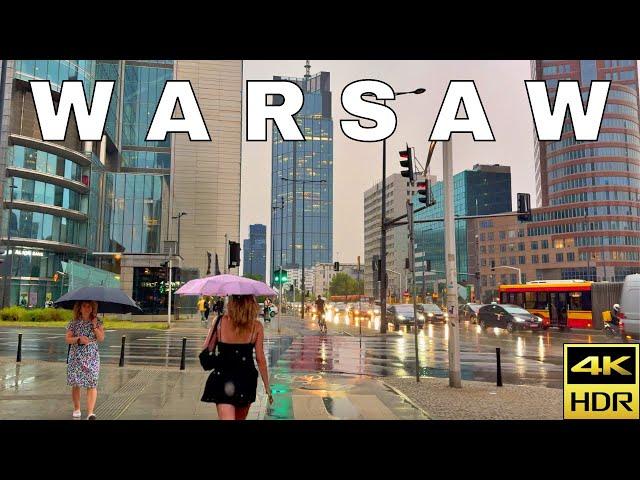 Heavy Rain in Warsaw! |  POLAND 2024 | 4K HDR