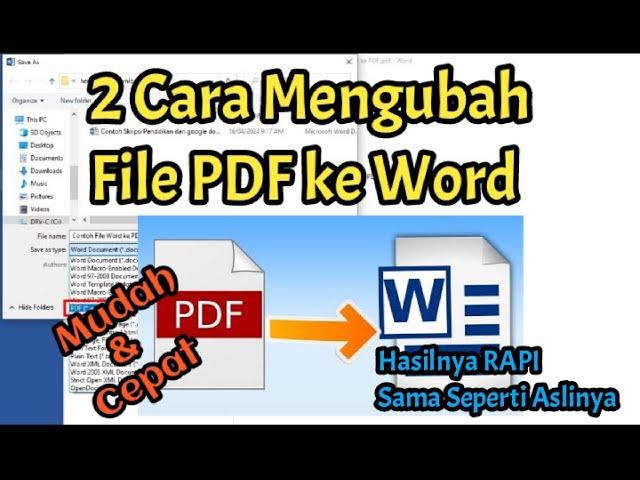 Mudah & Cepat | 2 Cara Mengubah file PDF ke Word