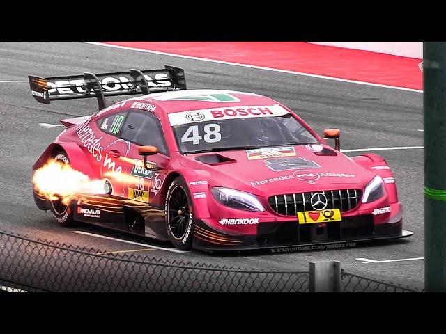 DTM 2018 Misano: Pit Exit/In, Practice Starts, Flames & Sounds! Audi RS5, BMW M4 & Mercedes C63