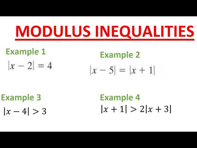 Solving Modulus Equations and Inequalities