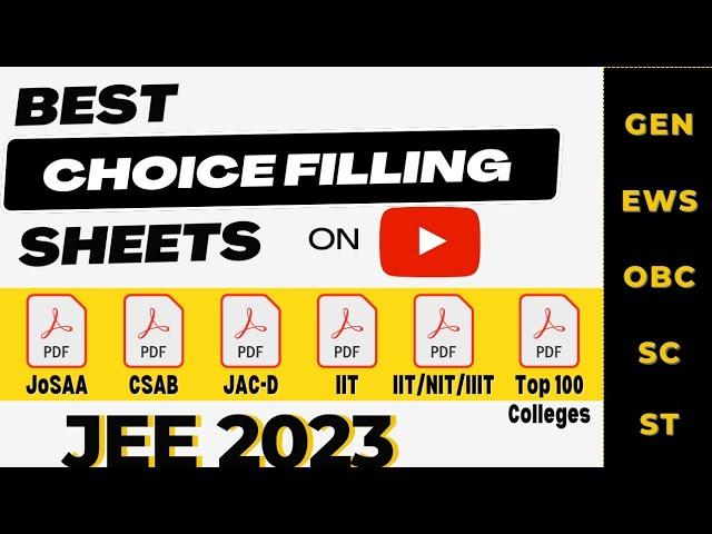 CSAB Choice Filling Order 2023 | JoSAA + CSAB + JAC Delhi | Choice filling in josaa counselling |