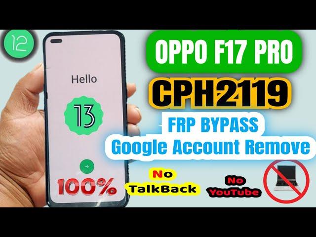 Oppo F17 pro frp bypass | Google account remove without PC | Android 12|13