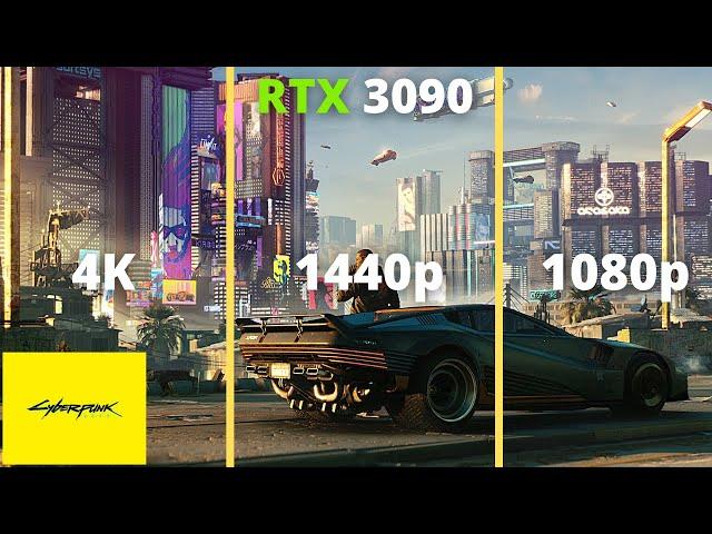 4K vs 1440p vs 1080p | RTX 3090 + Ryzen 7 5800X | Cyberpunk 2077 | Ultra Settings | Ray Tracing