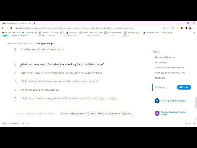 Navigate Setup || Salesforce Platform Basics