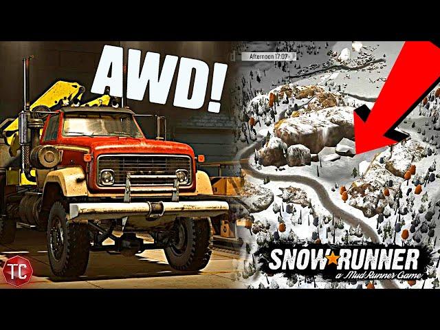 SnowRunner: GMC MH9500 NEW AWD UPGRADE LOCATION AND TEST!