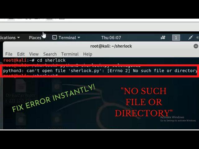 Fix Sherlock tool error in Kali Linux: "No such file or directory" in one minute!